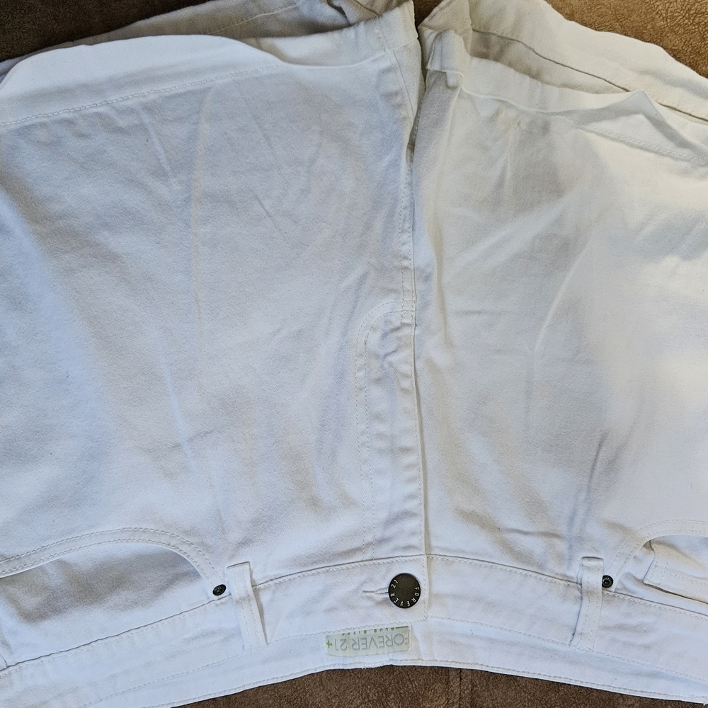 Forever 21 White Jean Shorts